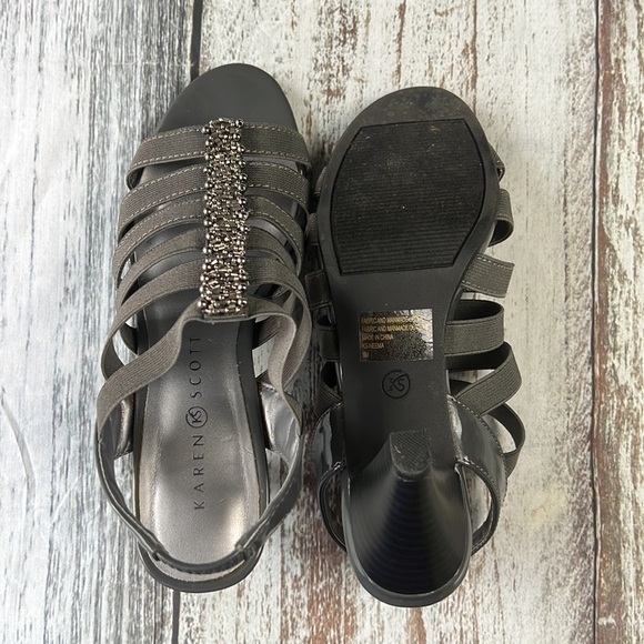 KAREN (KS) SCOTT NEEMA Gray Womens Beaded Strapped Shoe 6M - Picture 7 of 9